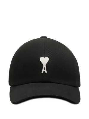 AMI Paris cotton Ami De Coeur felt patch cap