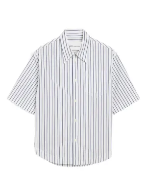 AMI Paris striped cotton short-sleeve Ami De Coeur wide shirt