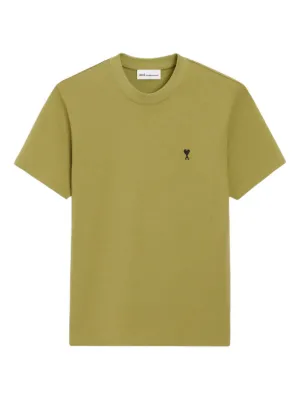 AMI Paris green cotton contrasted ADC T-shirt