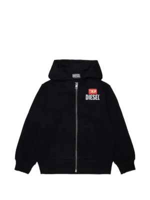 Diesel Kids zip logo hoodie
