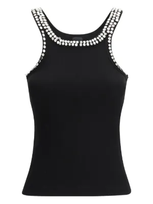 PINKO ribbed top with bejewelled embellishment