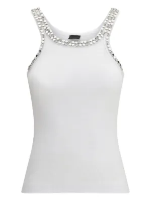 PINKO ribbed top with bejewelled embellishment