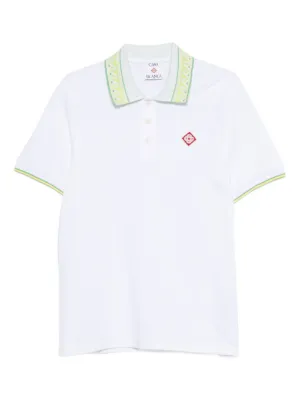 Casablanca Laurel trim-collar polo shirt
