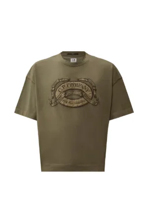 C.P. Company 20/1 jersey short sleeve boxy logo T-shirt