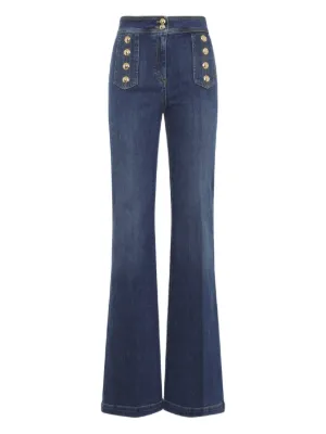 Elisabetta Franchi palazzo jeans with buttons