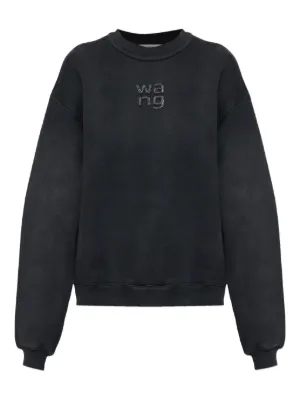 Alexander Wang crystal hotfix logo sweatshirt
