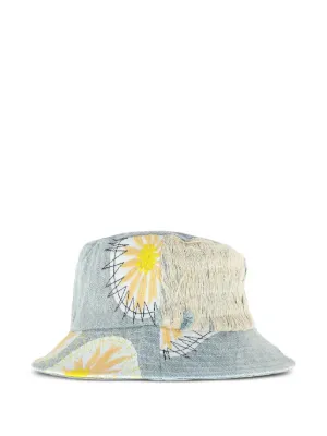 Who Decides War floral-embroidery bucket hat