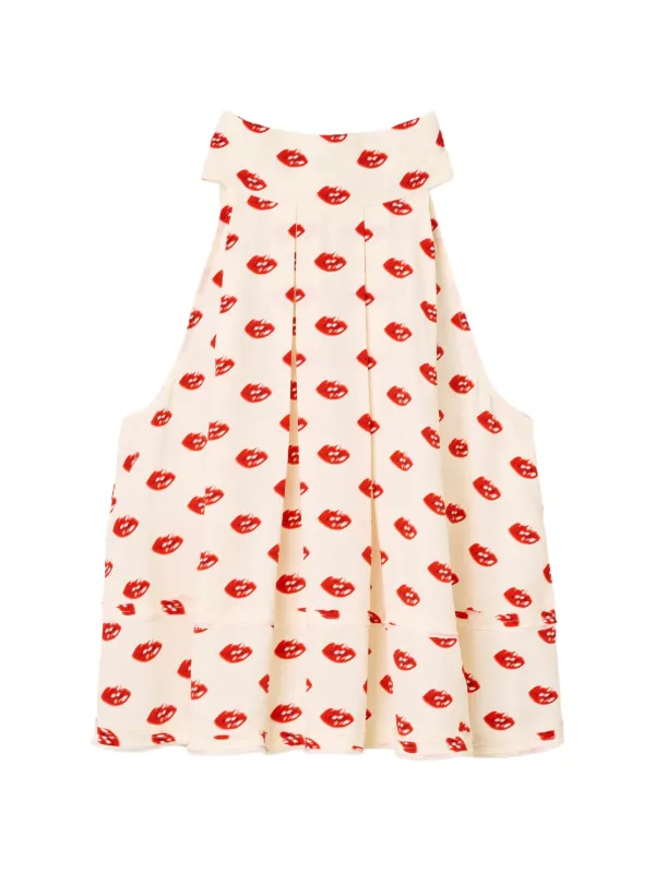 Marc Jacobs lips-print halterneck top
