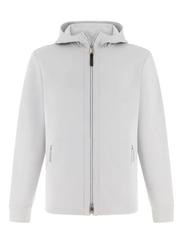 Boggi Milano lightweight zipped scuba hoodie