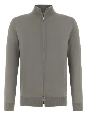 Boggi Milano full-zip jumper in superfine wool