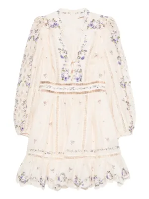 ZIMMERMANN Patience floral-print lace mini dress