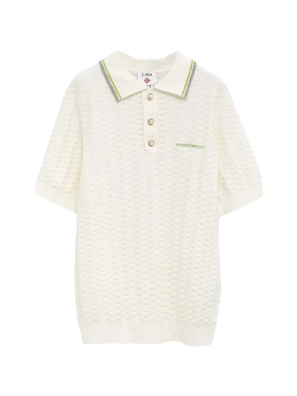 Casablanca textured buttoned polo shirt
