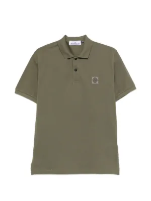 Stone Island button logo-patch polo shirt