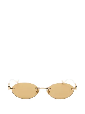 VALENTINO GARAVANI EYEWEAR V-logo oval-frame sunglasses