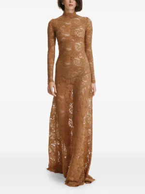 2310 STUDIO long-sleeves lace maxi dress