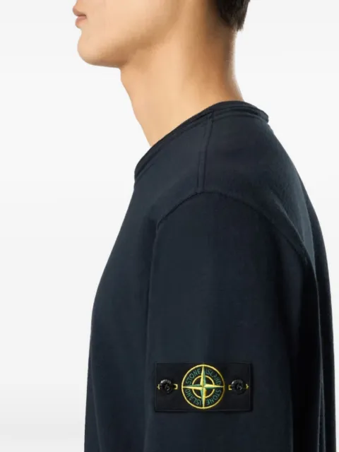 Stone Island 6100034 malfilé fleece old-effect regular-fit crewneck sweatshirt