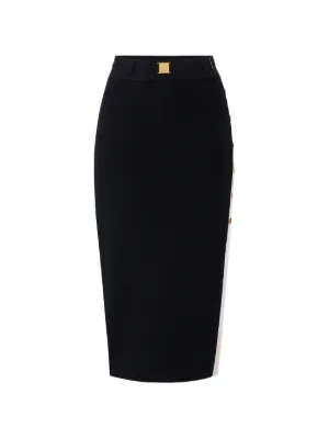 Elisabetta Franchi skirt in knit fabric with shiny viscose bands