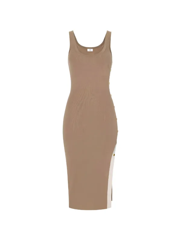 Elisabetta Franchi dress in knit fabric with shiny viscose bands