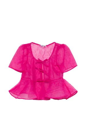 GANNI shibori organza peplum blouse