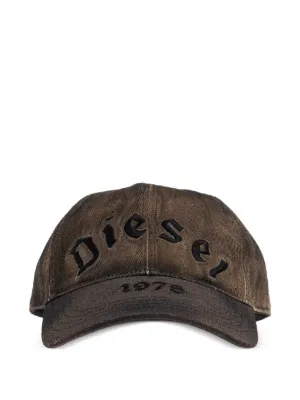 Diesel cotton twill embroidered baseball cap