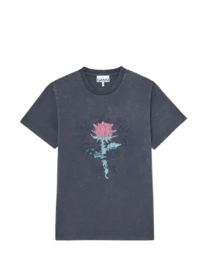 GANNI T-shirt with rose