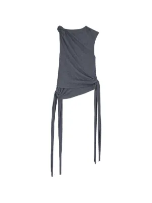 GANNI knot tie sleeveless top