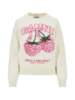 GANNI jumper in graphic wool