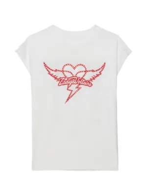 Zadig&Voltaire rhinestone-embellished cap-sleeve T-shirt