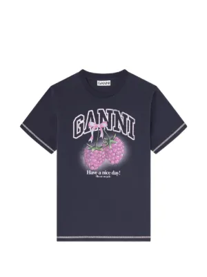GANNI T-shirt with raspberries