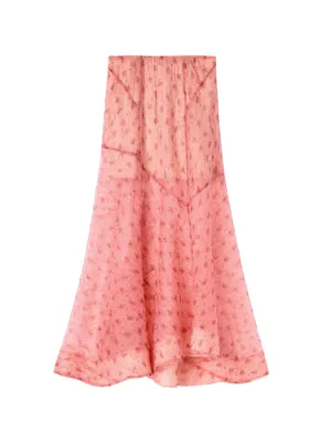 GANNI skirt in printed shibori organza