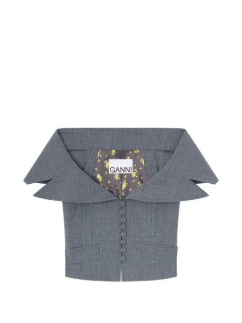 GANNI vest in grey wool melange