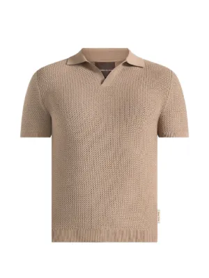 Manière De Voir Rowen textured knit revere polo shirt