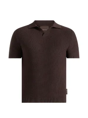 Manière De Voir Rowen textured knit revere polo shirt