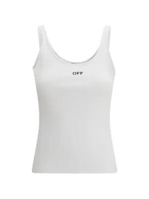 Off-White Off Stamp logo-embroidered top