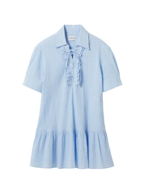 Claudie Pierlot short lace-up ruffled dress