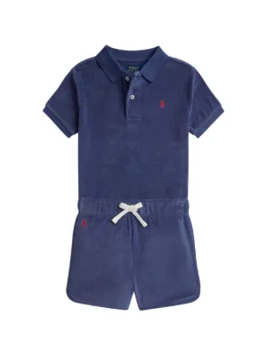 POLO RALPH LAUREN KIDS embroidered terry polo shirt short (set of two)