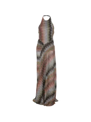 Missoni snake-pattern viscose Lam&eacute; Gown with halter neck