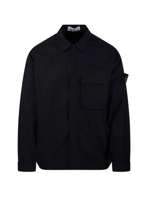 Stone Island 1200032 stretch cotton Tela 'Paracadute' comfort-fit overshirt with snap fastening