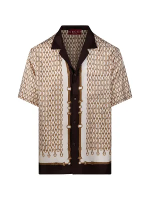 Gucci chain-print button shirt