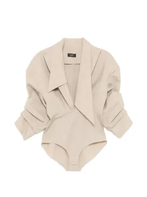 A.W.A.K.E. Mode shirt-collar tailored bodysuit