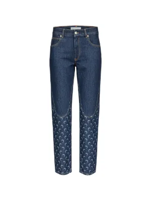 Marine Serre moon-print panelled jeans