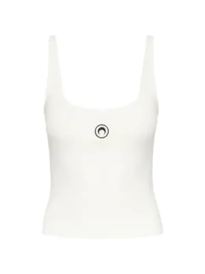 Marine Serre Moon-logo ribbed tank top