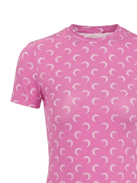 Marine Serre Moon-printed jersey short sleeves crewneck top