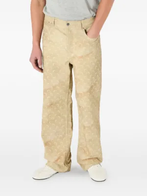 Marine Serre Moon-print faded jeans