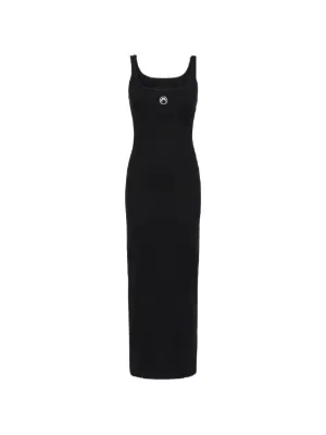 Marine Serre moon-logo ribbed jersey dress