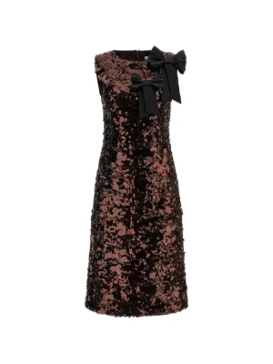 GANNI midi dress brown sequins