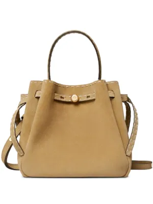 Tory Burch Romy suede pick stitch bucket bag