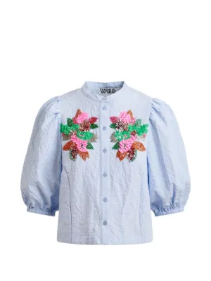 Essentiel Antwerp Jaiden floral-detail shirt