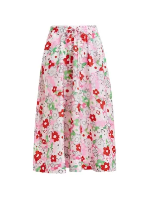 Essentiel Antwerp floral-detail midi skirt