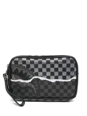Sprayground checkerboard-pattern wash bag